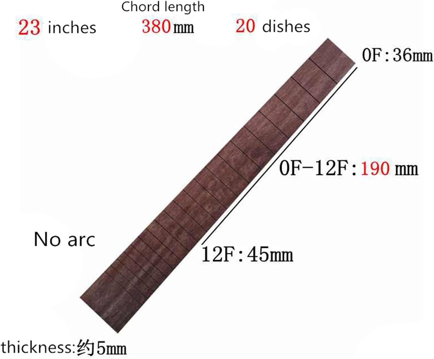 Guitar Fingerboard Folk Acoustic Guitar Classical Full Single Guitar Making Material Accessories Guitar ​Neck Replacement (Color : 11)