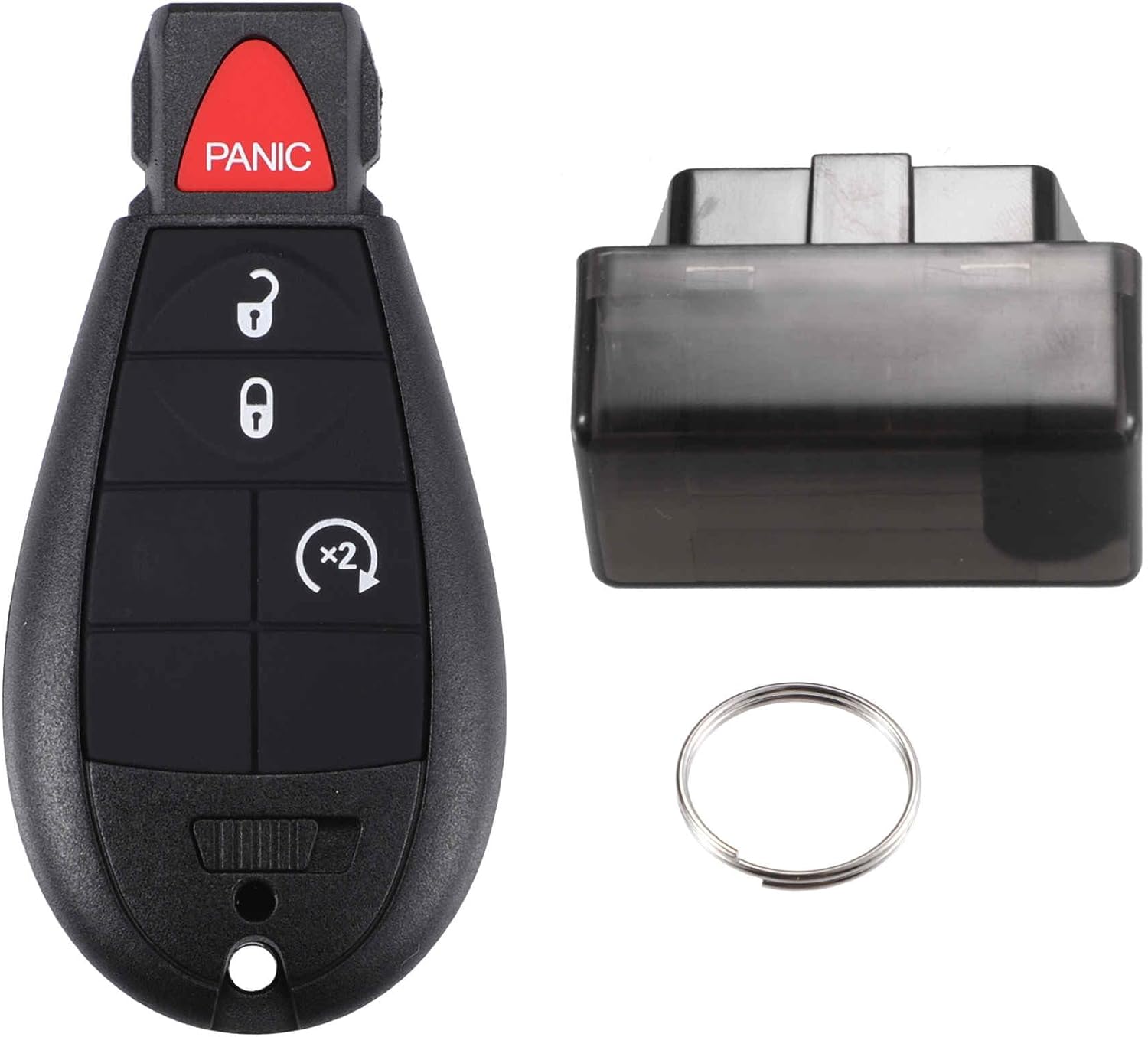 ACROPIX M3N5WY783X Keyless Entry Remote Key Fob for Dodge Challenger Charger for Ram 1500 2500 3500 08-2012 433Mhz Replacement Car Control Key Kit DIY Tool 4 Button Black