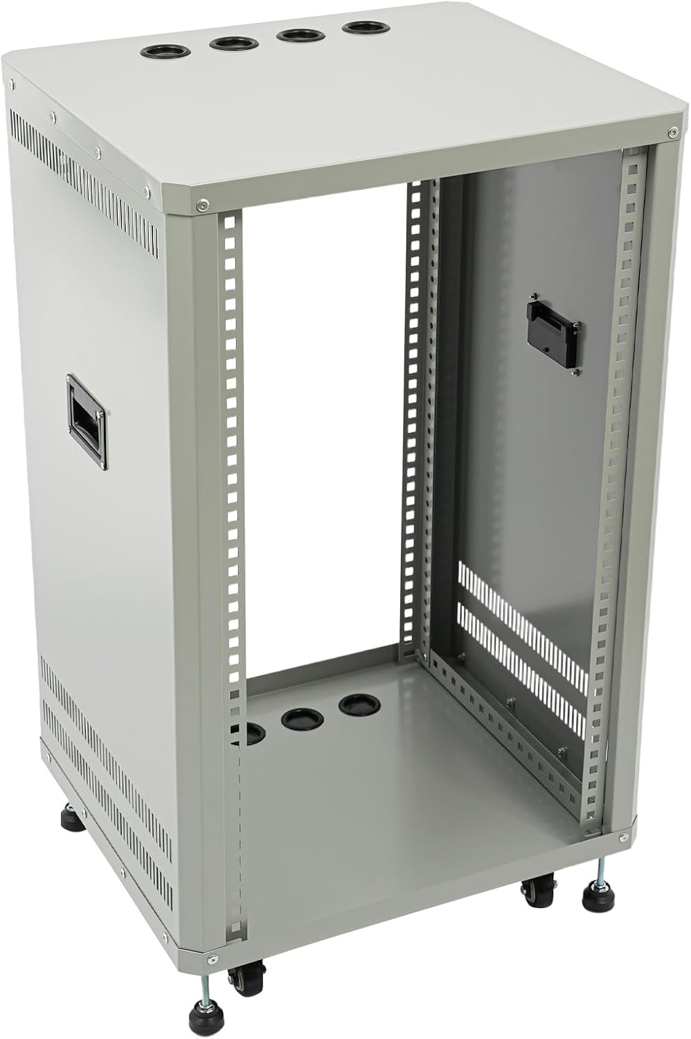 DJ Mixer Stand Audio Rack with 4 Wheels,18U Stereo & Server Rack,Rolling Network Cabinet,Open Frame for Audio Video Music Recording Stage Stereo Equipment (18U)