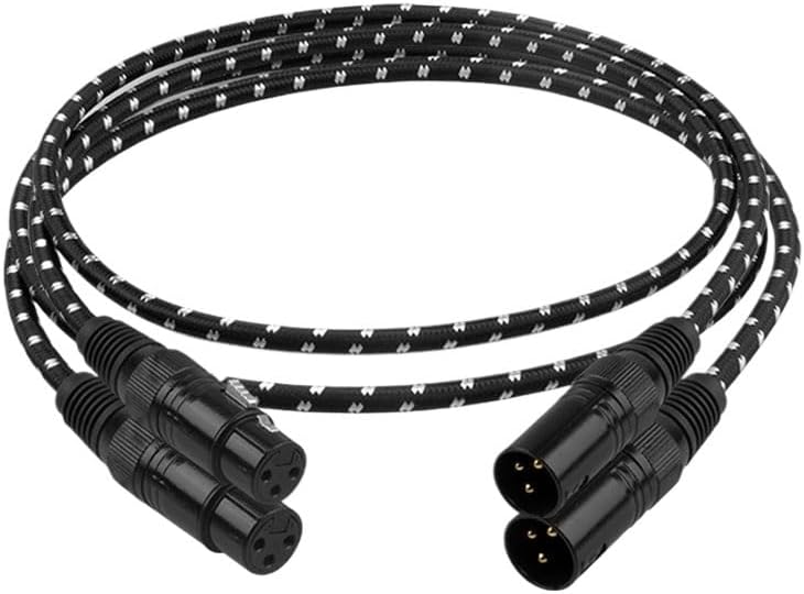 HiFi XLR Audio Cable Stereo high Purity 6N OFC Gold-Plated XLR Plug Male to Female(A Pair,1m)