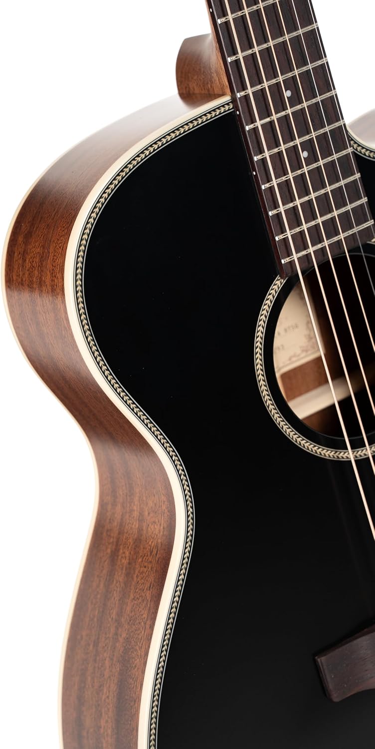 Cort Essence Series ES-OC4 Orchestra Model Cutaway Acoustic Electric Guitar, Black Top Semi Gloss (OC4BTSG)