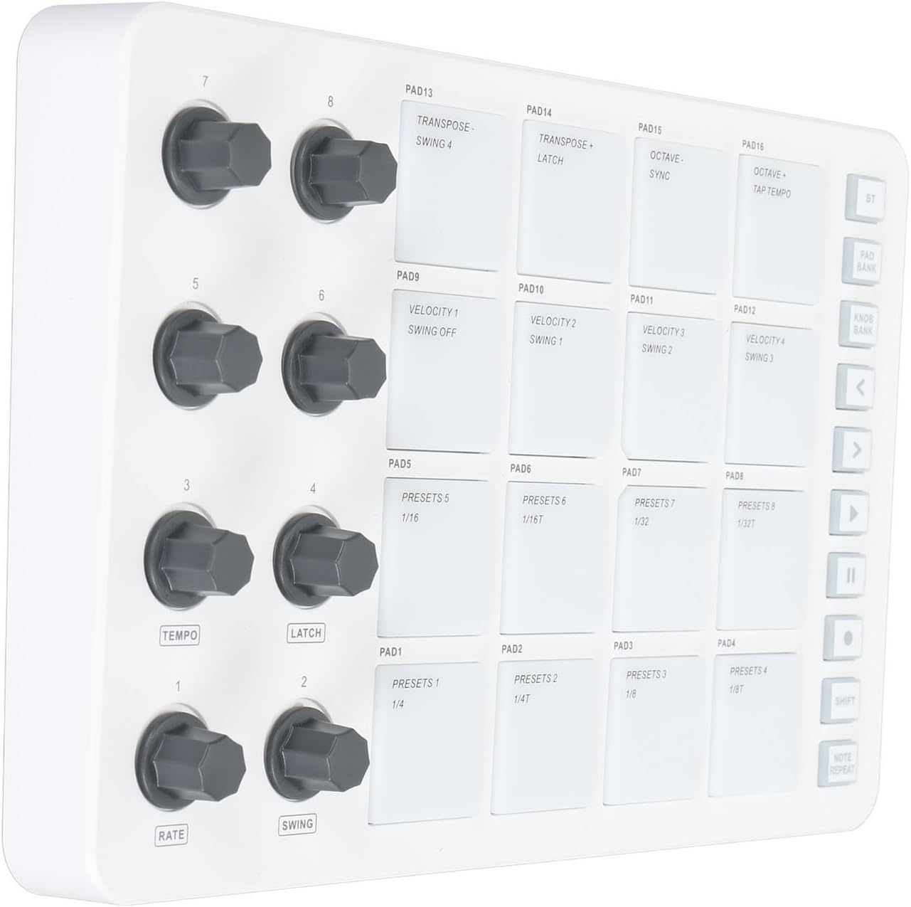 MIDI Controller, USB MIDI Pad Controller MIDI Beat Maker Machine with 16 RGB Drum Pads and 8 Rotating Knobs