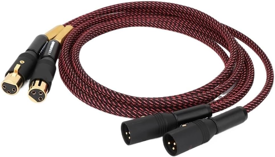 Hi fi Pair Audio XLR Male to XLR Female Audio Balance Interconnect Cable Gold Plated Plug XLR Extension Cord(Grey,(=0.5m)