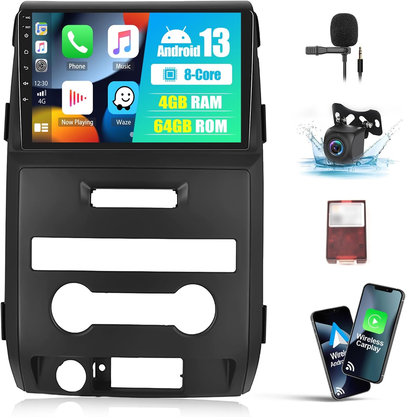 4G+64G 8 Core Car Stereo Radio for Ford F150 F-150 2009 2010 2011 2012 with Wireless Apple Carplay Android Auto 9