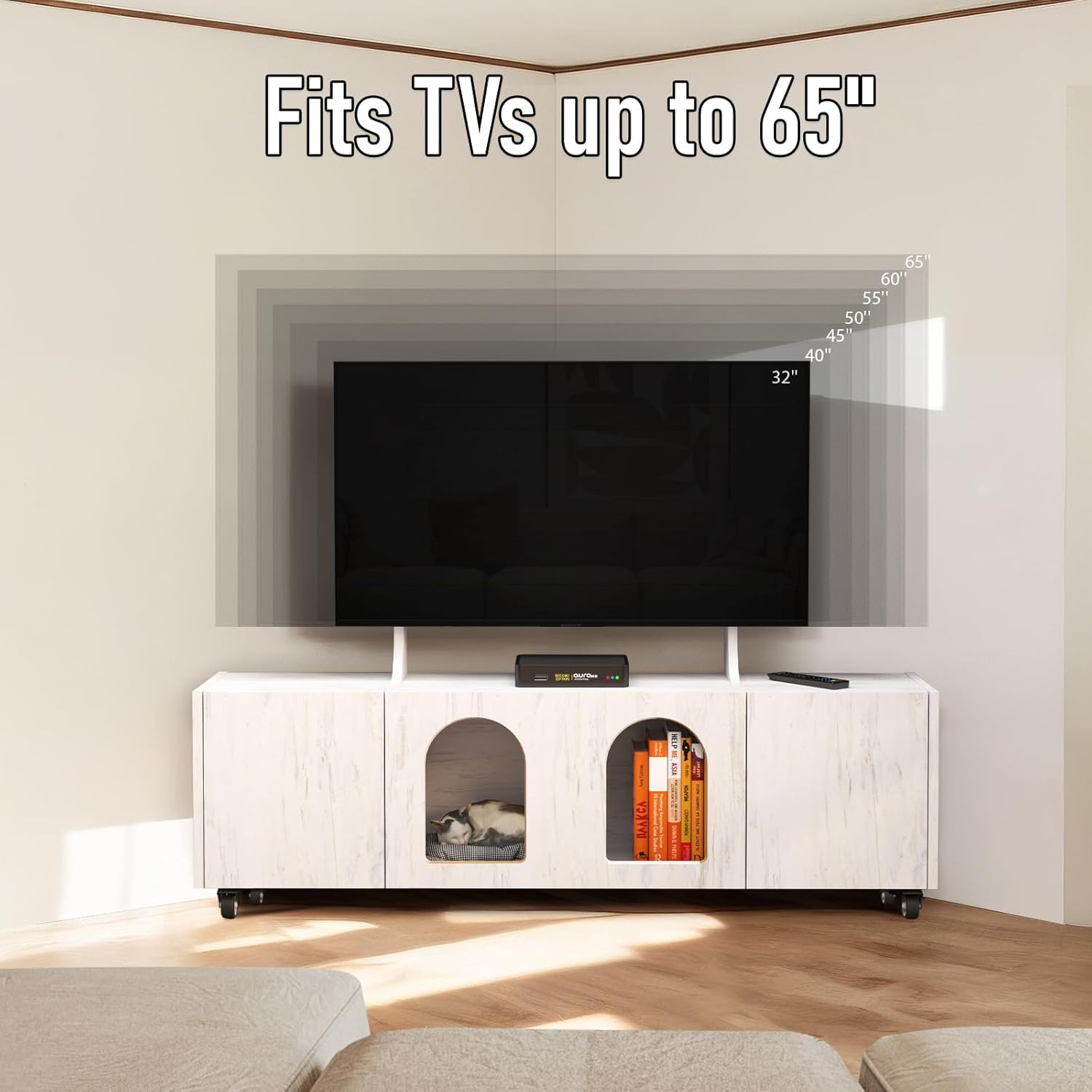 Pmnianhua Mobile Corner TV Stand on Wheels for 60