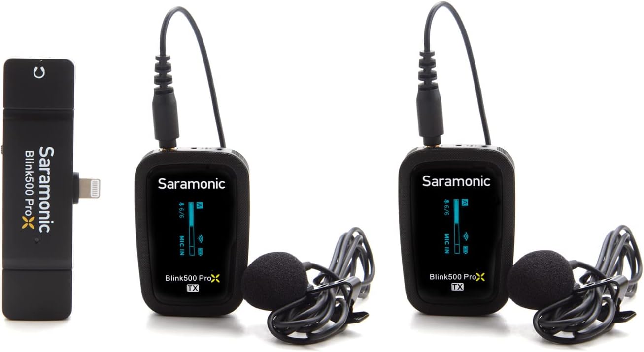 Saramonic Blink 500 Pro X B4 2-Person Wireless Mic System with Lavaliers & Lightning Receiver for iPhone & iPad with Lighting