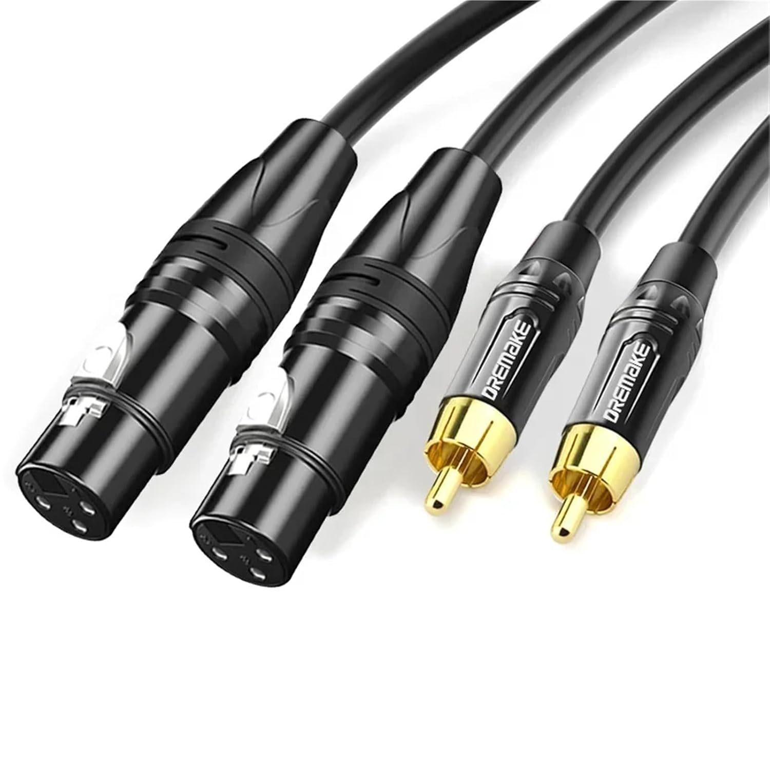 2RCA To 2XLR Cable Dual XLR Female To Dual RCA Male Audio Cable for Microphone Mixer Amplifier DVD Speaker Microphone(RCA To XLR Female,3M)