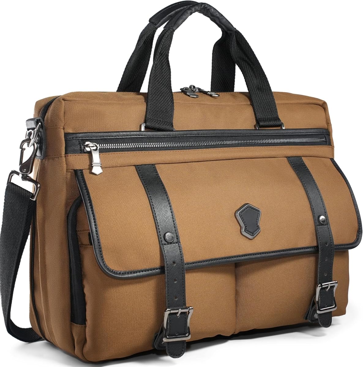 WELKINLAND 17-Inch Laptop Briefcases for Men, 4-Compartments Business Briefcase for Men, 13Pockets Laptop Messenger & Shoulder Bags, Expandable Briefcases For Man, Compact Mens Messenger Bags For Work