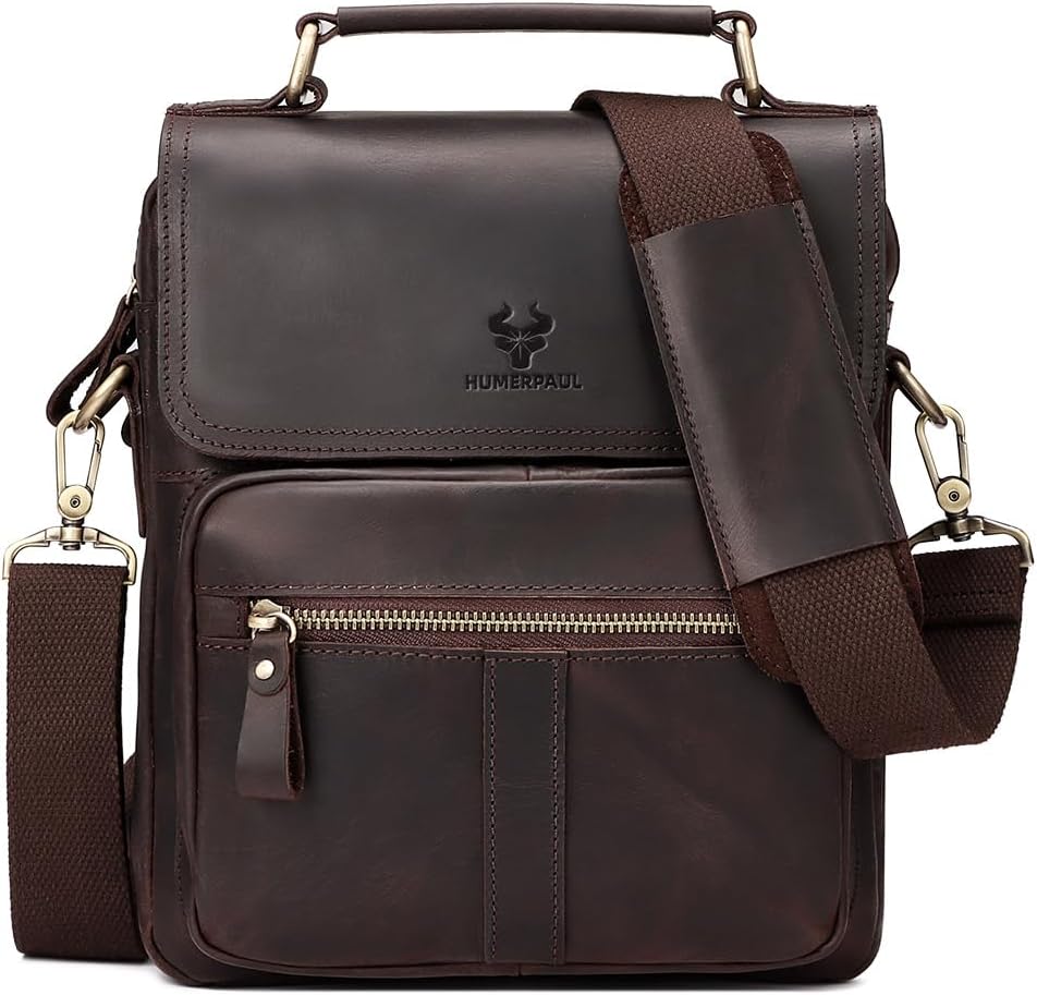 gzcz Leather Sling Shoulder Crossbody Bag Man Purse Messenger Bags for Men Women Outdoor Travel Business | Man, Purse, Outdoor, Travel, Business