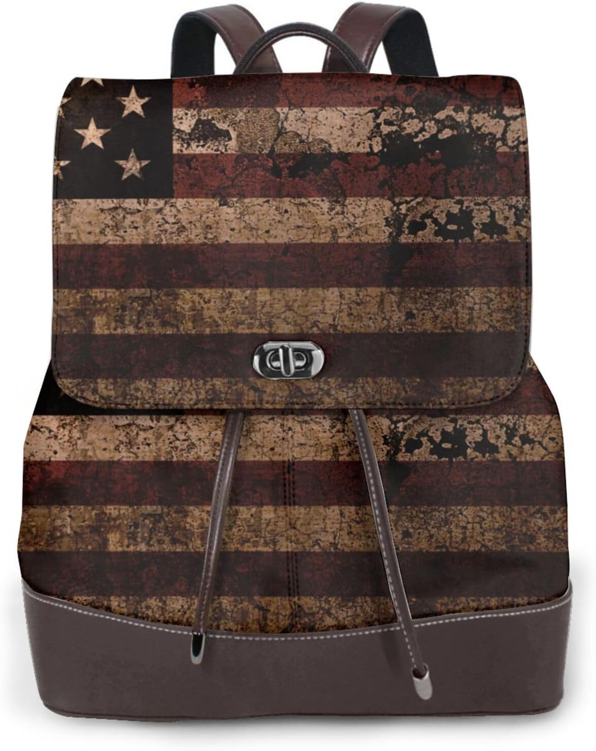 American Antique Flag3 for Womens Backpack Purse Microfiber PU Anti-theft Large Fashion Designer Travel Bag Ladies Shoulder Bags