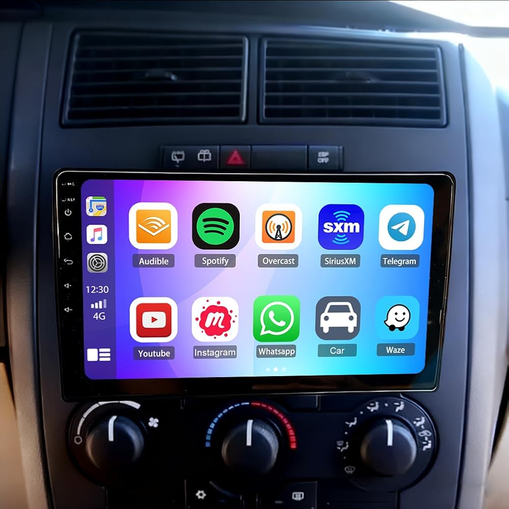 10 inch Car Stereo Radio for Dodge Charger 2008-2010 Upgrade CarPlay Touch Screen Head Unit Car Stereo with Wireless Carplay Android Auto GPS Bluetooth WiFi FM RDS DSP SWC Backup Camera Mic