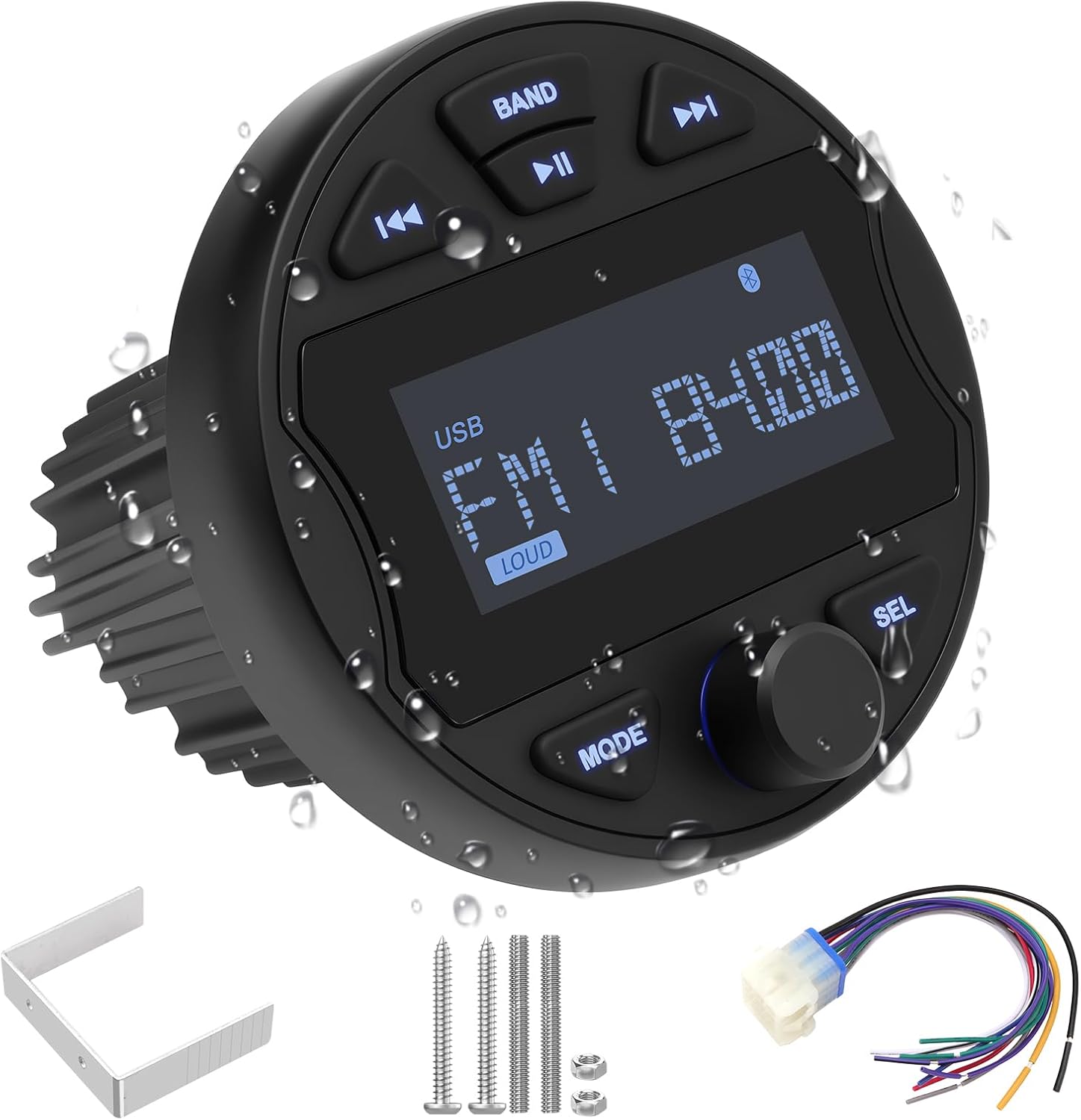 Marine Boat Stereo Receiver, Waterproof Boat Stereo Radio System, Marine Digital MP3 Player, No CD Player, 3