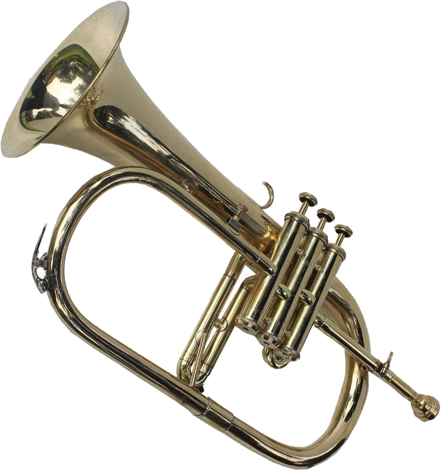 Shreyas Great Value 3-Valve Bb Natural Brass Flugel Horn fluglehorn with Designer Hardcase
