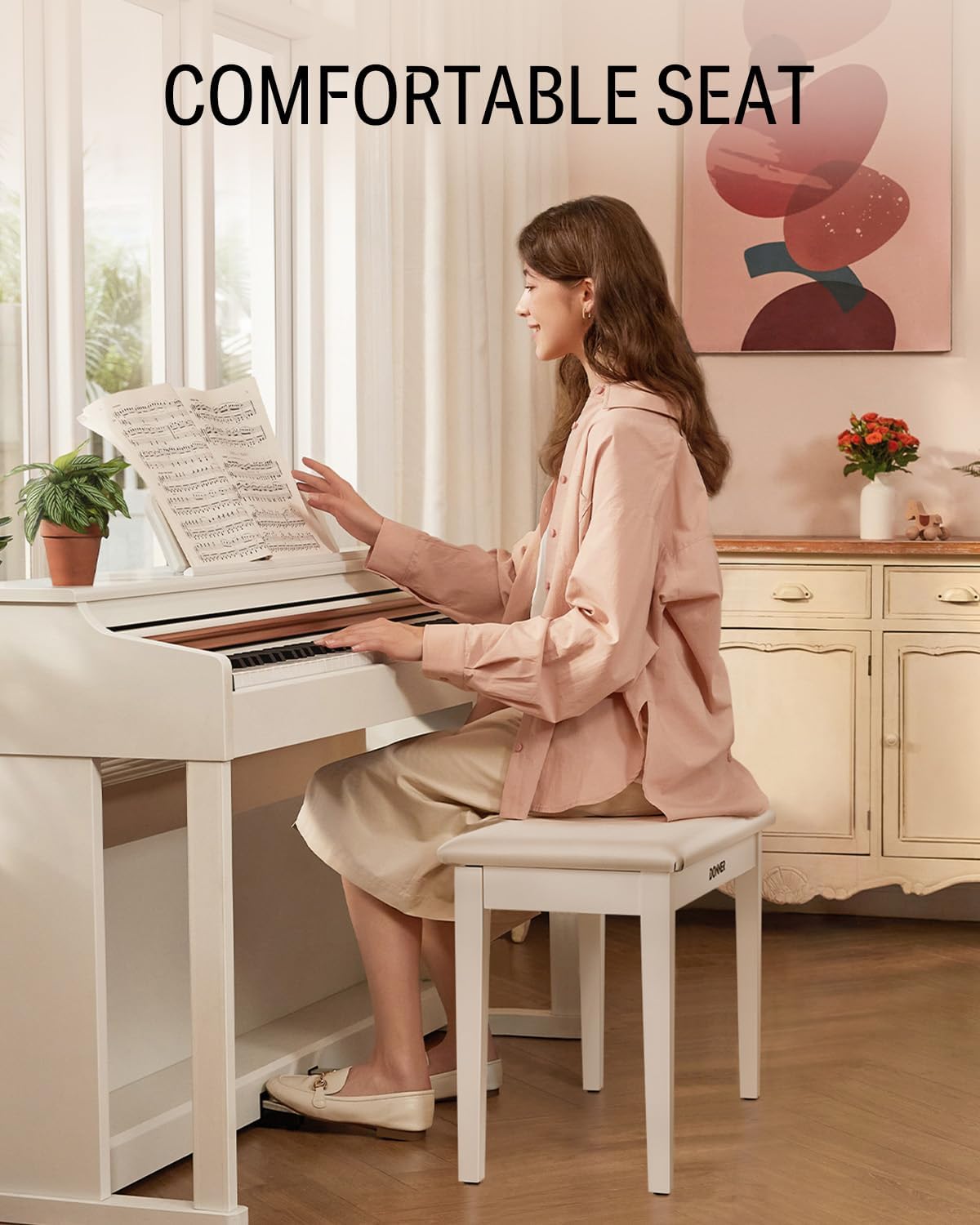 Donner DDP-100 88-Key Weighted Action Digital Piano+ Donner Duet Piano Bench with Storage