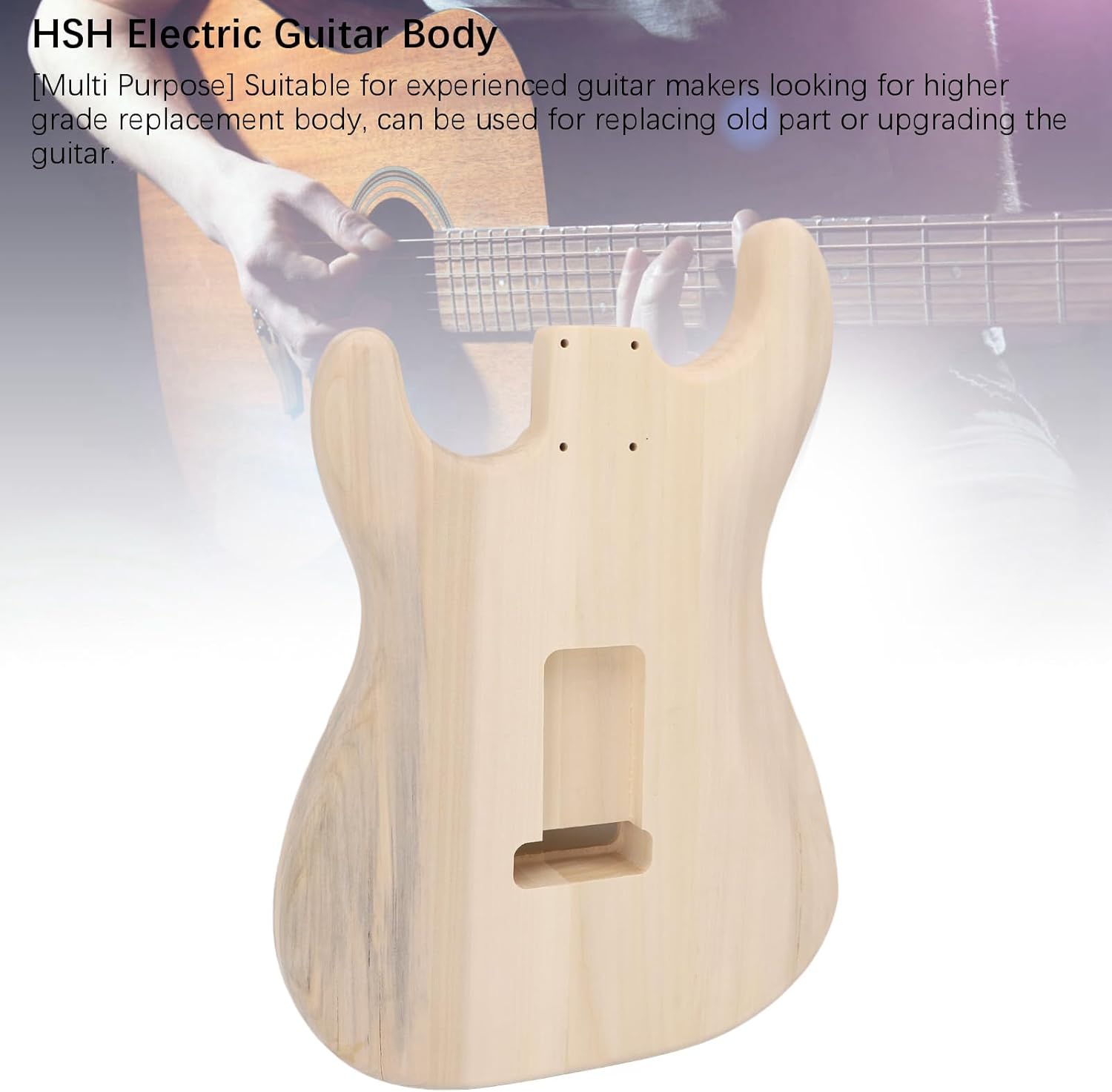 Electric Guitar Body Poplar Wood Unfinished Replacement ST Style Standard HSH Route
