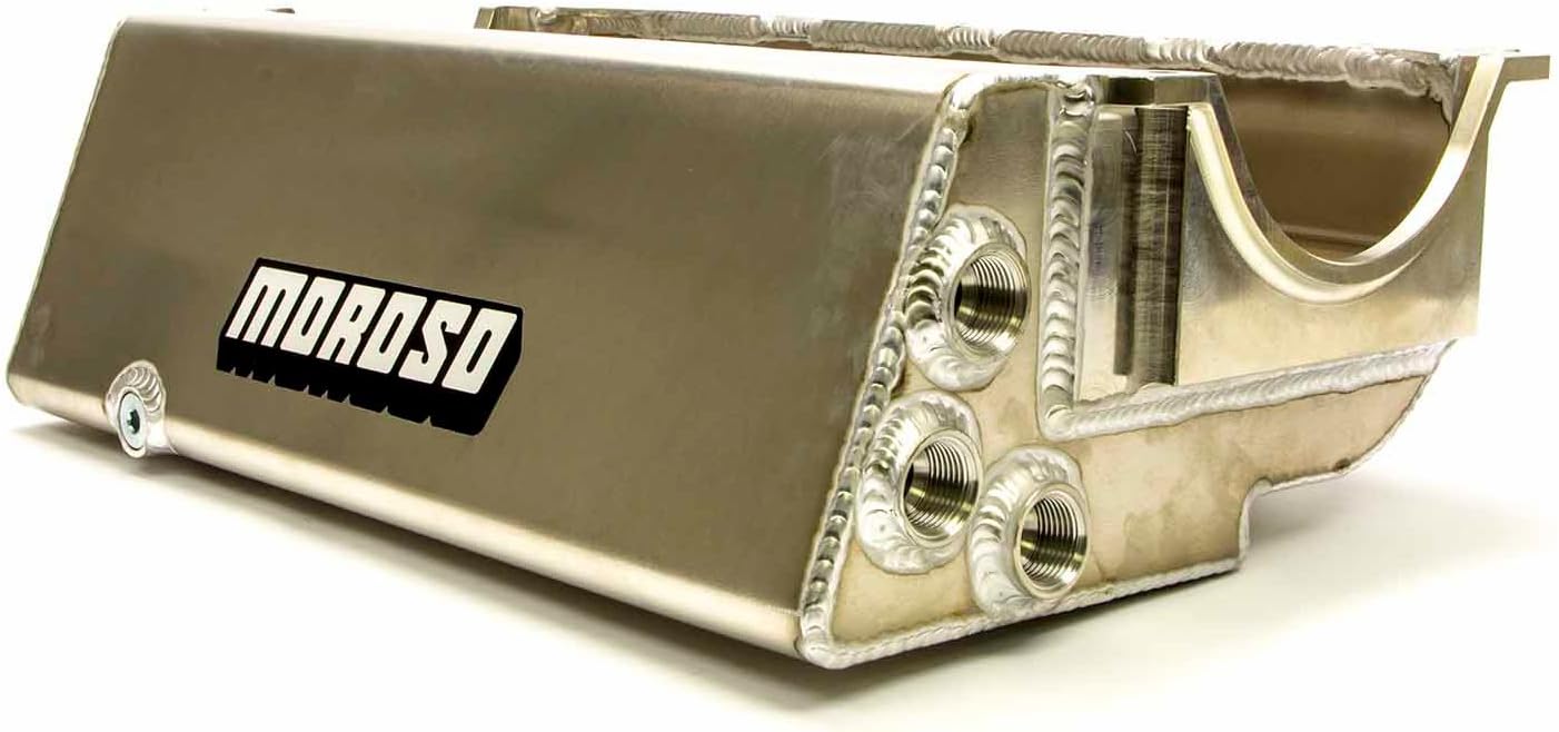 Moroso 21553 Dry Sump Oil Pan, 3 Pick Ups, Fits Small Block Chevy Pre-85 Engine Blocks in Sprint Car Chassis