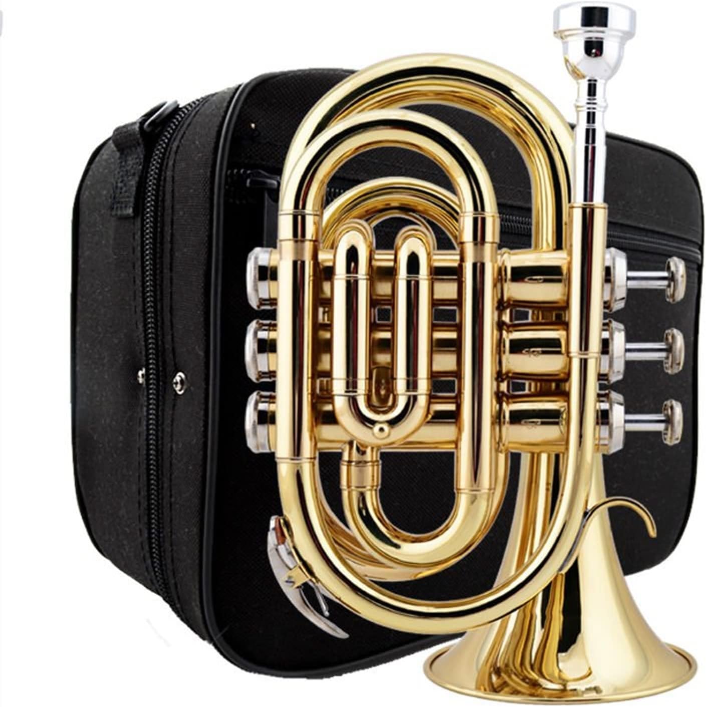 Trumpets Beginner Brass Pocket Trumpet B Flat Professional Gold Lacquer Cornet Wind Instrument Trumpet Set
