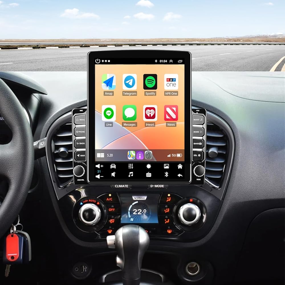 [4+64G] 9.7 Android 14 Car Stereo Radio Upgrade for Nissan Juke 2010 2011 2012 2013 2014 with Wireless Carplay Android Auto HD Touchscreen Car Radio with Bluetooth GPS WiFi SWC FM RDS Backup Camera