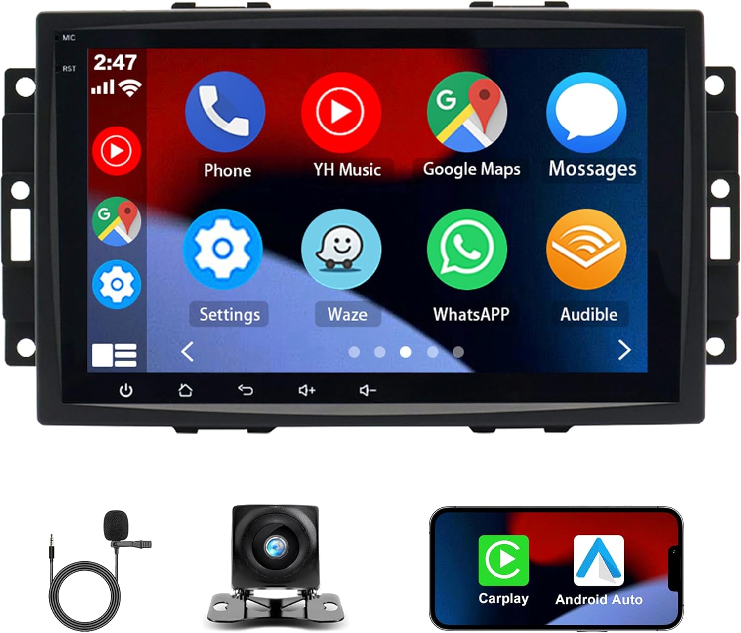 Car Stereo for Chrysler 300 300C 2005 2006 2007 for Dodge Durango Charger 2005-2007 for Jeep Commander 2005-2008, 8