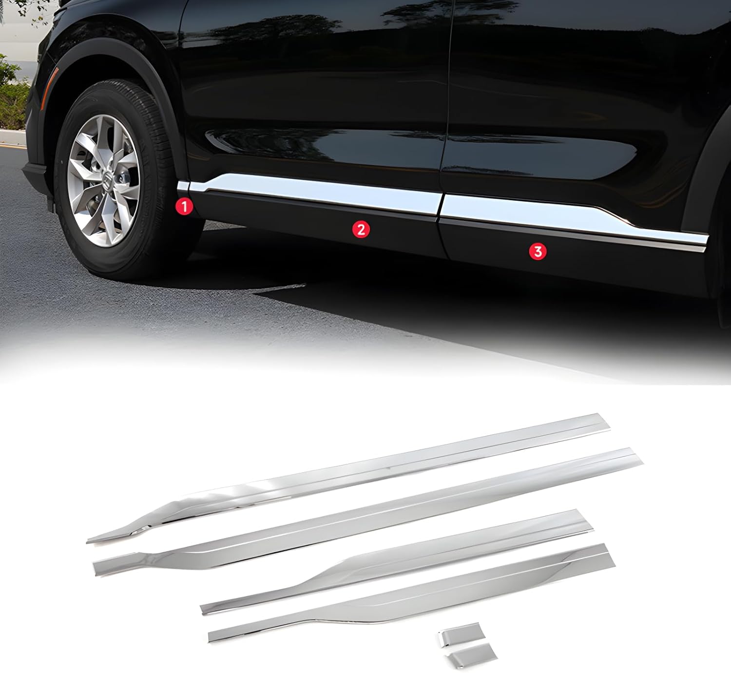 6 PCS Stainless Steel Chrome Silver Body Side Door Molding Cover Trims for Honda CRV 2023 2024 2025,Body Exterior Accessories,Body Side Molding Trims,Door Edge Protector for CR-V