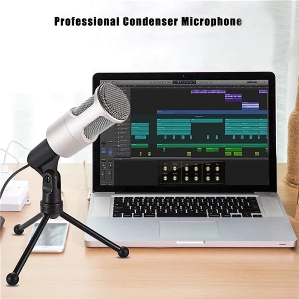Microphone for Computer Computer Microphone,External PC 3.5mm Microphone with Tripod Condenser Mic for Loptop Mac-Recorder Singing Karaoke
