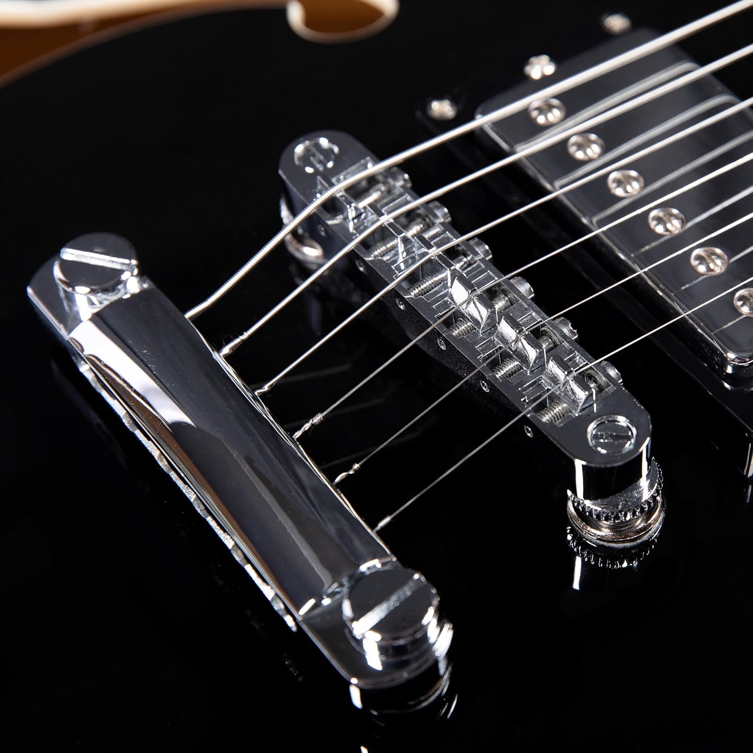 Redid Semi-Hollow Body Electric Guitar RD-100 Jazz Guitar with F-Hole,Maple neck,humbucker Pickups (Black)