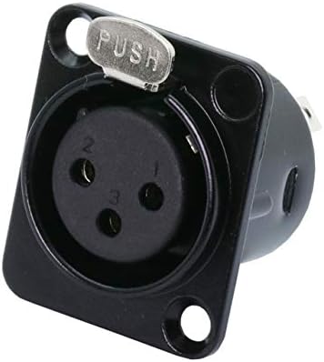 Davitu Electrical Equipments Supplies - 100pcs/lot 3/4/5 Pins XLR Female Jack Panel Mount Nickel Plated XLR Socket Chassis Microphone MIC Cable Terminal Wire Connector - (Color: 3 Pin Black)