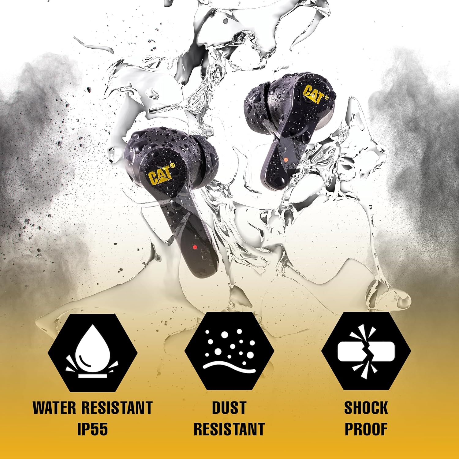 CAT Earbud and Speaker Bundle - Bluetooth Noise Cancelling Earbuds | Wireless Portable Speaker | Headphones Combo