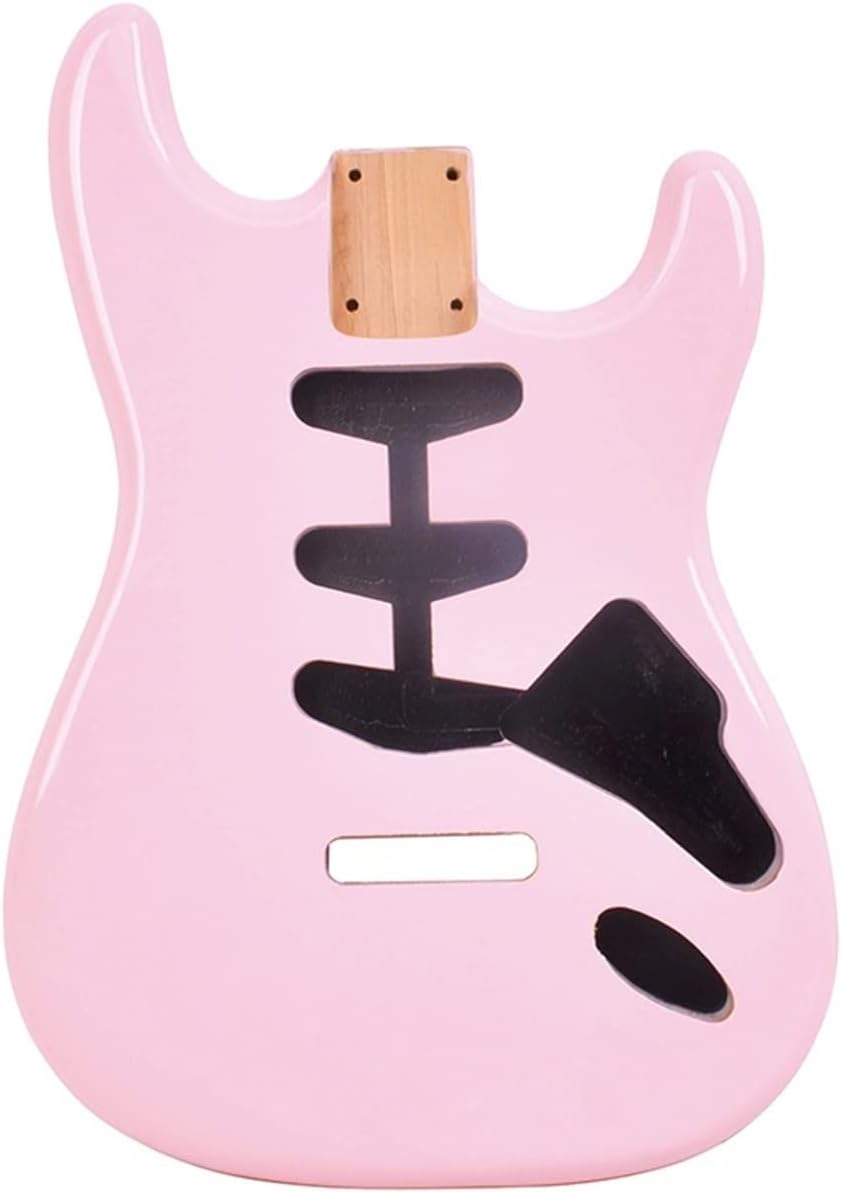 FLFL Alder Wood Shell Pink Color Guitar Body for ST Handmade Custom SSS Electric Guitar Kits Unfinished Guitar Kit