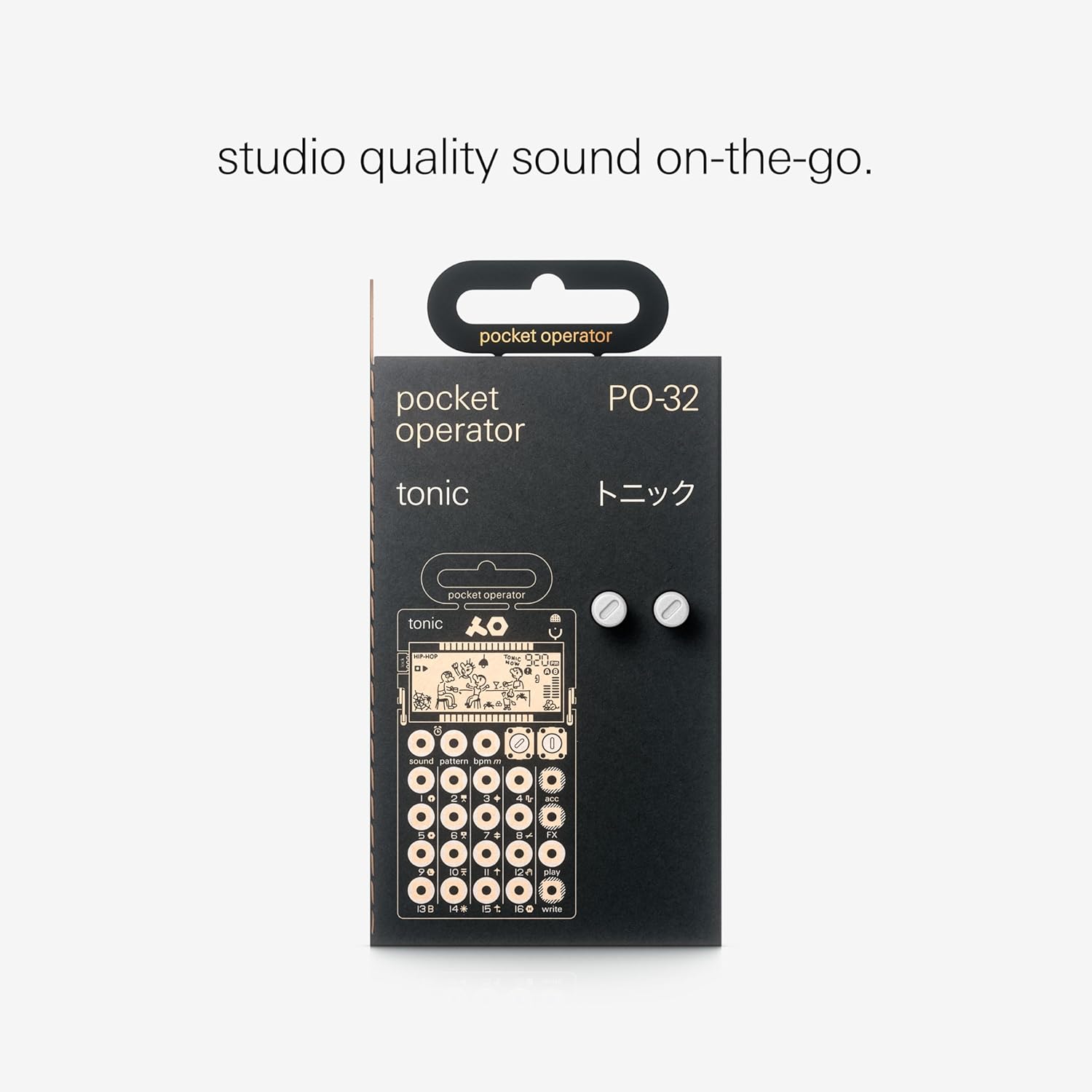 teenage engineering pocket operator PO-32 tonic, drum and percussion synthesizer and sequencer, unlimited sounds with microtonic through data transfer