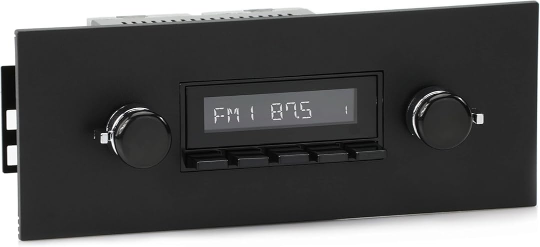 Retro Manufacturing HB-415-40-80 Model Two Direct-Fit Radio for Classic Vehicle (Black Face and Buttons and Black Faceplate)
