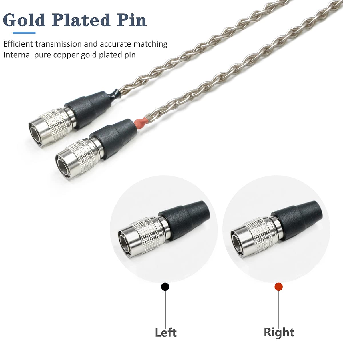 6N Single Crystal Silver Upgrade Headphone Cable 3.5mm/4.4mm/4Pin XLR Headphone Upgrade Cable for MrSpeakers/Dan Clark Audio Aeon 2 Ether 2 Ether C Flow Stealth (4.4mm Plug)