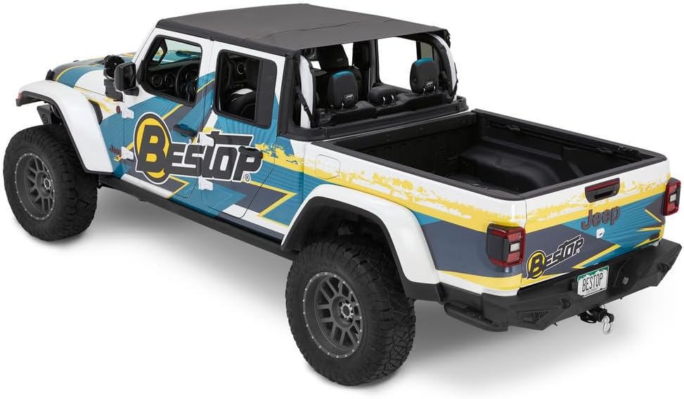 Bestop 5261735 Header Safari Cable Style Bikini - Jeep '24-Current Gladiator (Black Diamond)