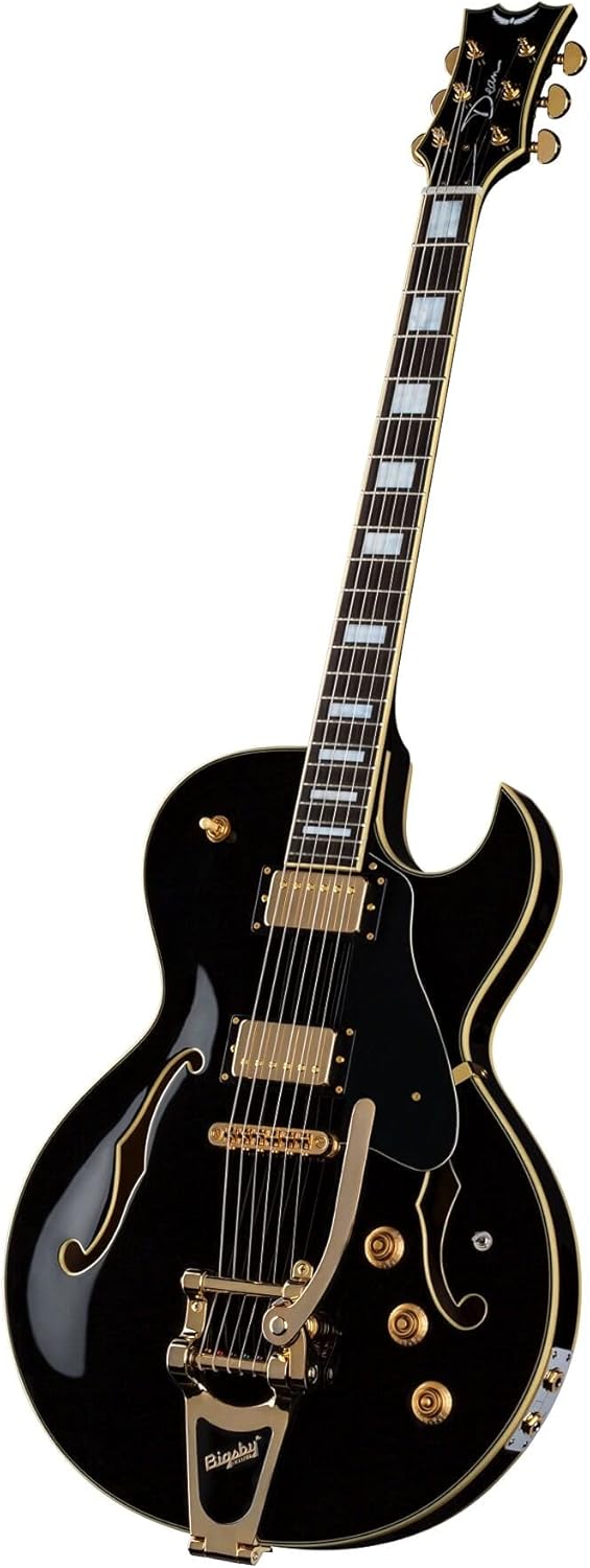 Dean Colt with Bigsby & Piezo Semi-Hollowbody Guitar Classic Black, COLT B CBK