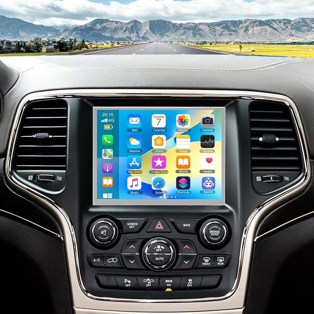 2G+64G Car Radio Upgrade for Dodge Ram 2015-2021 with Wireless CarPlay and Android Auto, 8.4 Inch Touchscreen Android 14 Double Din Car Stereo w/Bluetooth GPS WiFi FM RDS SWC Camera