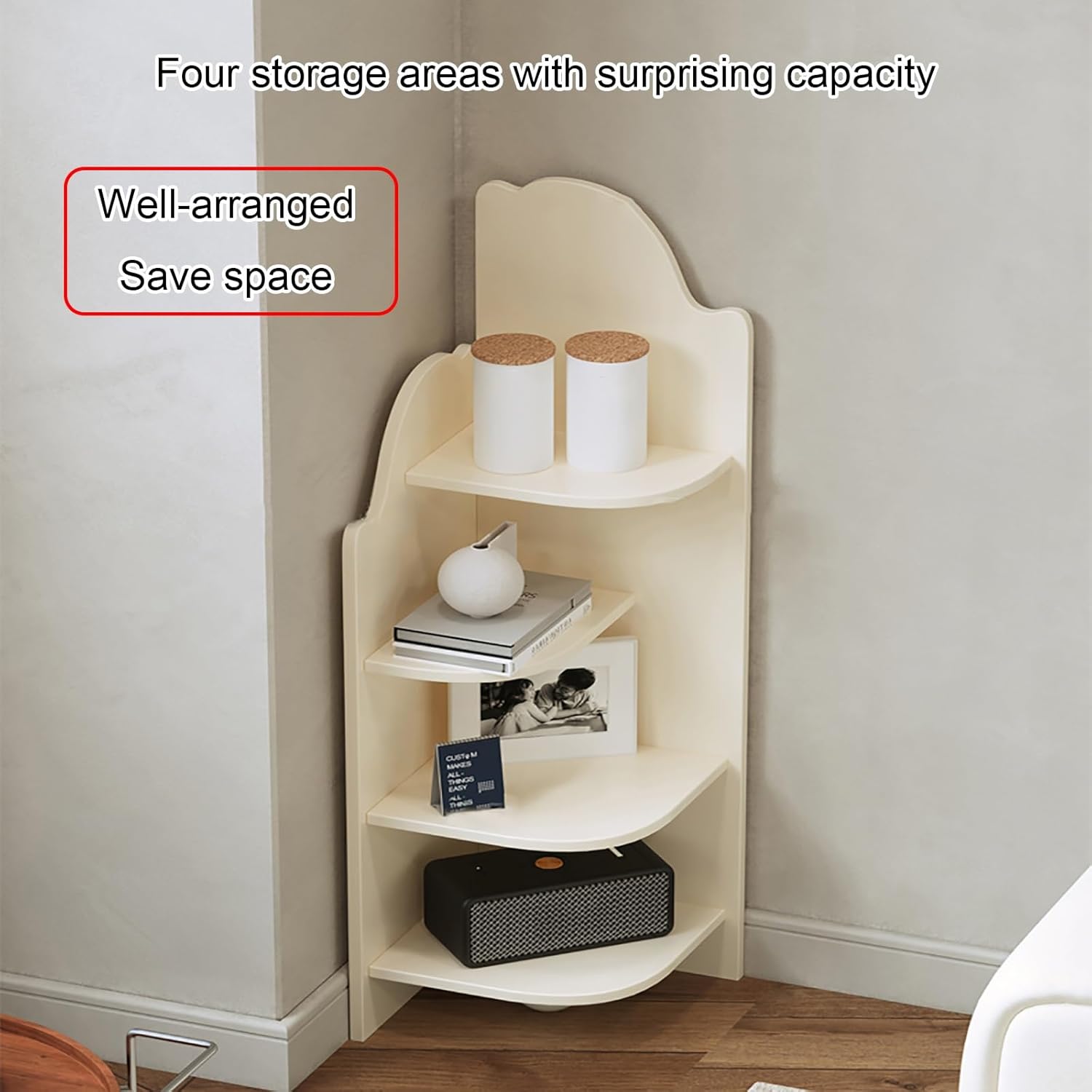 Modern Vertical Bookshelf Tower, Free Standing Corner Bookcase Open Shelves, Simple Storage Shelf Unit, Storage Cabinet Display Rack for Small Spaces(Brown 1,35 * 120cm/13.8 * 47.2in)