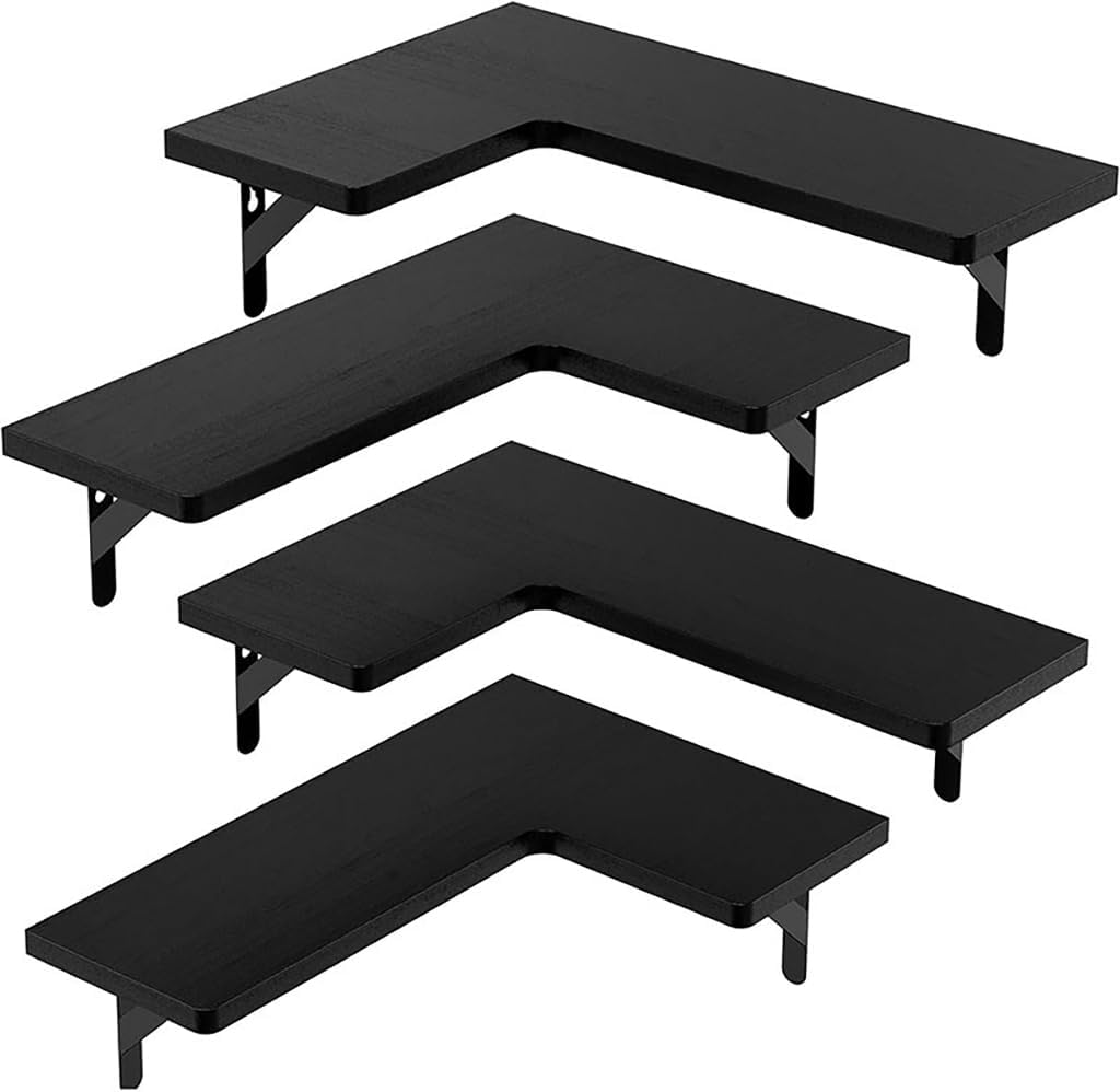 Wall Mount Floating Corner Shelves Decorative Corner Floating Shelves Sturdy Wood Wall Mount Shelves for Organizing