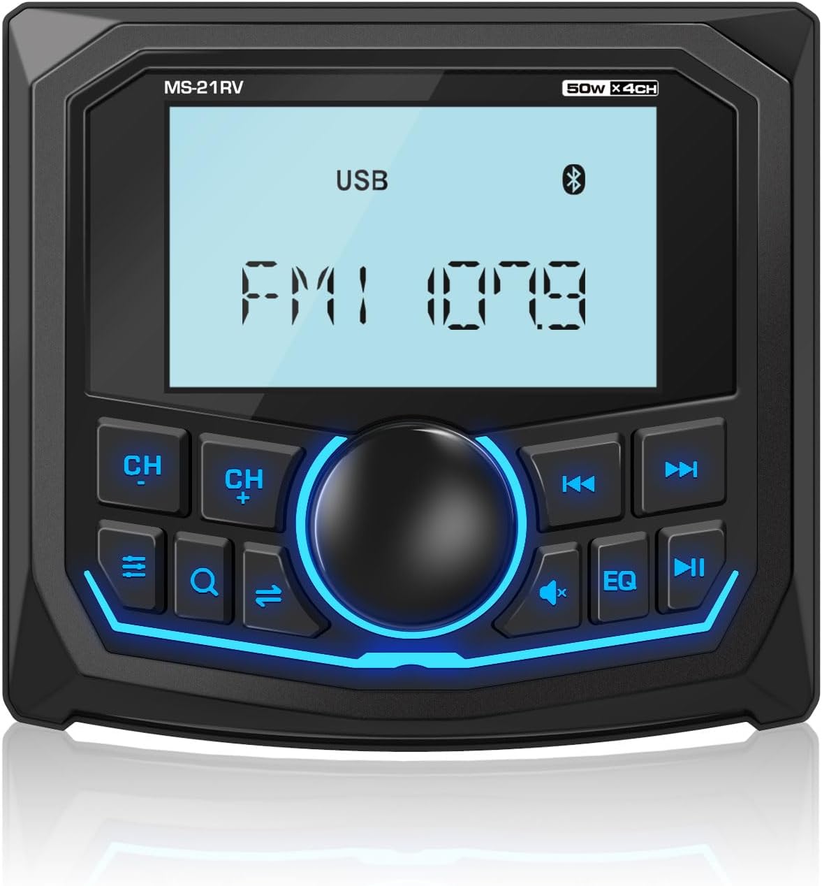 Waterproof Bluetooth Radio for Golf Cart: DOVOX Boat Marine Gauge Stereo - 2.8 Inch LCD Display AM FM USB AUX Subwoofer 200W Output - Gift for Golfer