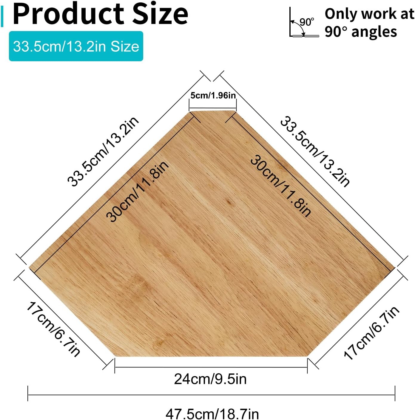 4pcs Oak Corner Shelves Wall Mount Set Round End Floating Speaker Shelf Display Shelf for Small Plant Photo Frame (9in+10in+12in)