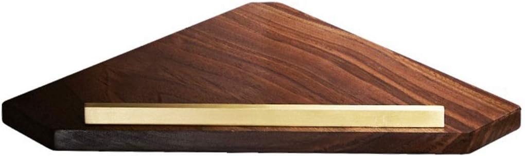 Floating Shelves Black Walnut Floating Shelves, Corner Shelf with Baffle, Wall Mounted Storage Shelves, Simple Wall Decoration, Load Bearing 10kg (Color : Brown, Size : 32.5 * 23cm)