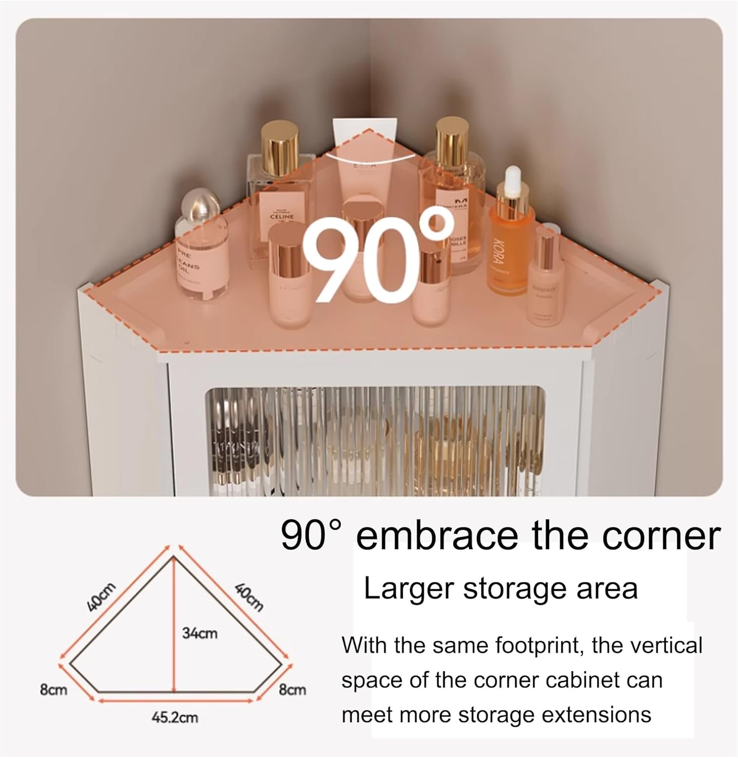 Small corner medicine cabinet, Bathroom Cabinet Wall Mount with Glass Doors, Bathroom Wall Cabinet Over The Toilet, Compact Hanging Cabinet for Bathroom Kitchen Laundry Room dormitories(Transparent,35