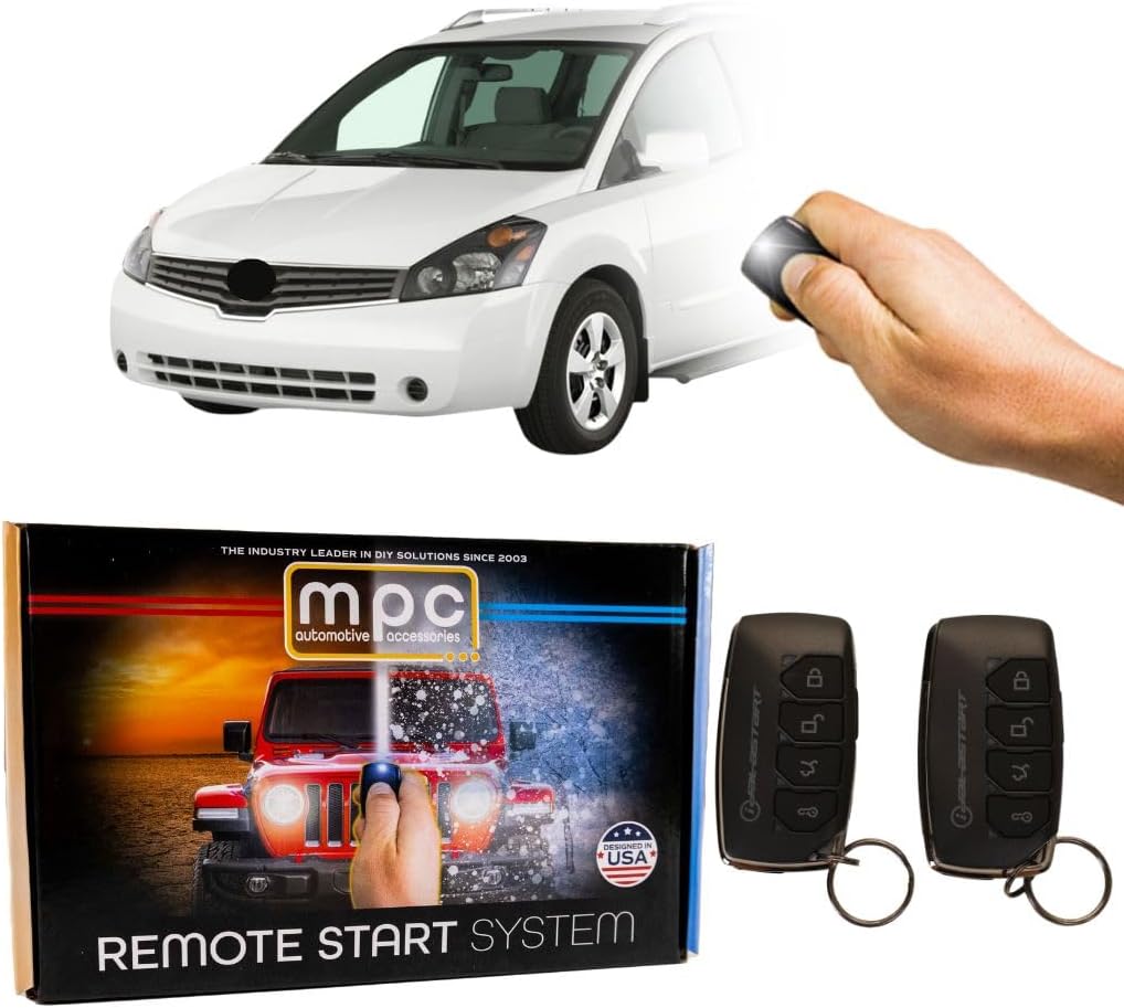 MPC 2-Way Remote Start Kit Compatible with 2005-2009 Nissan Quest - with T-Harness - Firmware Preloaded - Includes (2) Extended Range 4-Button 2-Way Remotes