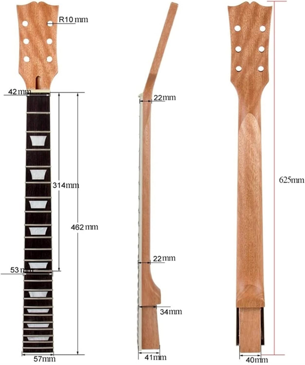 TSTS Electric Guitar Neck Wooden DIY Replacement Guitar Neck for Lp Guitars Parts Replace 22 Frets Guitar ​Neck Replacement