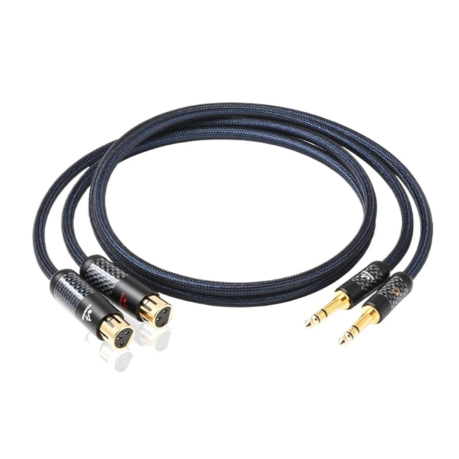 HiFi 6.5 to XLR Cable Pure Silver Dual 6.5mm TRS Jack to 3Pin 2XLR Audio Cable for Mixer Speaker Microphone(0.75m)
