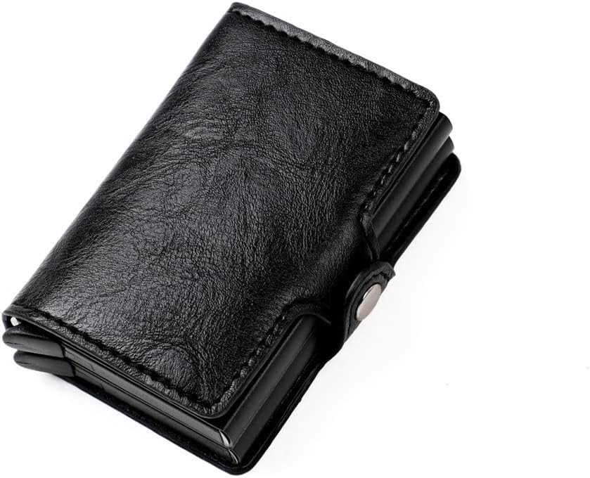 JSEIAJB Anti-theft Brush Aluminum Box Card Case Holder Men And Women U.S. Dollars Wallet(Gray)