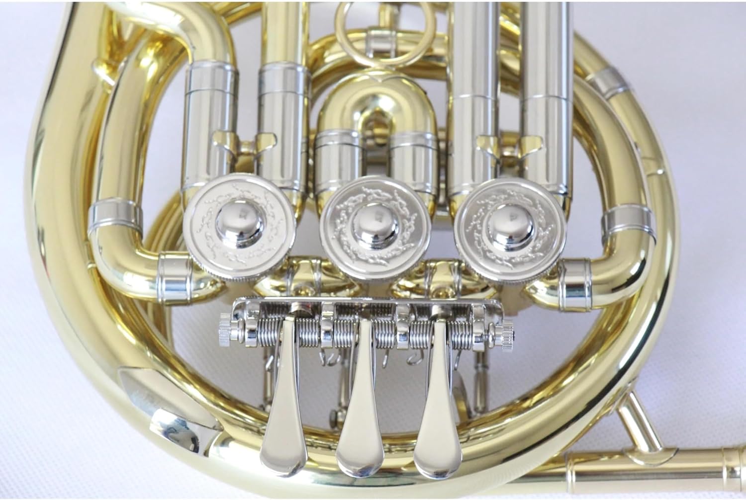 Brass French Horn Mini French Horn Instrument Gold Lacquered French Horn Cloth Cover Foam Box