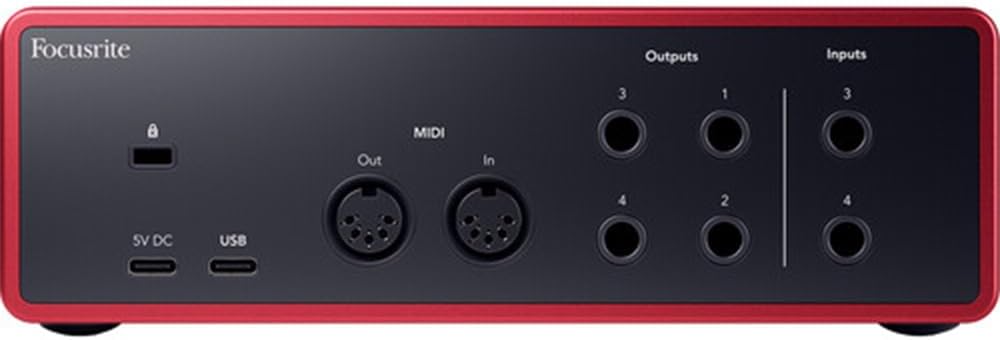 Focusrite Scarlett 4i4 USB-C Audio/MIDI Interface (4th Gen) Bundle with Polsen HPC-A30 Studio Monitor Headphones, Pop Filter and 2x XLR- XLR Cable