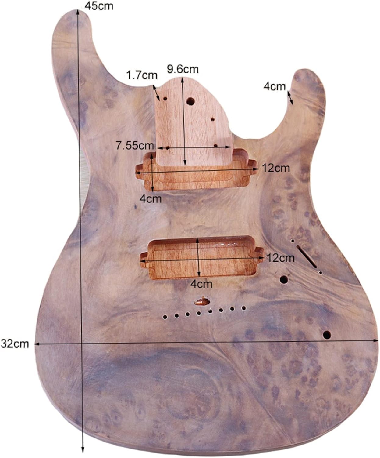 8 String Electric Guitar Body Top Guitar Barrel Okoume Wood Body for Electric Guitar DIY Guitar Kit