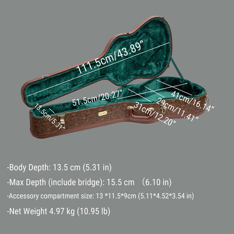 Crossrock Wooden Dreadnought Acoustic Guitar Case for Gibson J-45 / Martin D-Style | Chocolate Brown Finish, Burgundy Velvet Interior & Lock – Designer Series(CRW520DCB)