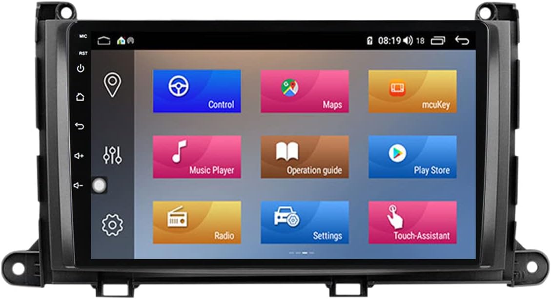 Double Din Android Car Stereo with GPS/WiFi/Bluetooth/FM, 9 Inch 1080P Touch Screen Car Radio Bluetooth Multimedia Player for Toyota Sienna 3 XL30 2009-2014 Supports Carplay